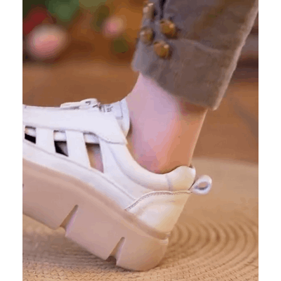 Fashion Hollow Casual Shoes for Women-White - NivoLand