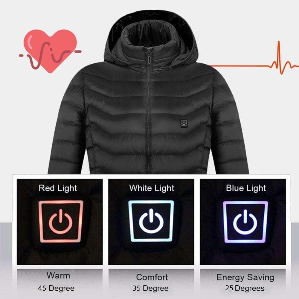 New Heated Jacket Coat USB Electric Jacket Cotton Coat Heater Thermal Clothing Heating Vest Men's Clothes Winter - NivoLand