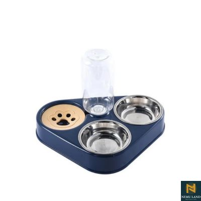 3 In 1 Pet Dog Cat Food Bowl with & Automatic Drinking Fountain - NivoLand