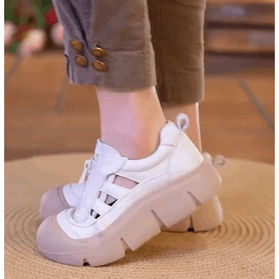 Fashion Hollow Casual Shoes for Women-White - NivoLand
