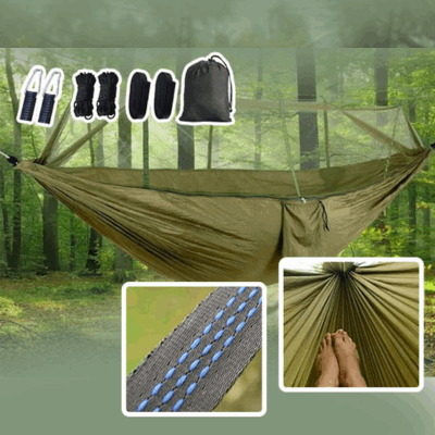 portable double hammock with mosquito net - nivoland