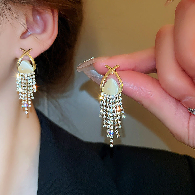 tassel long earrings