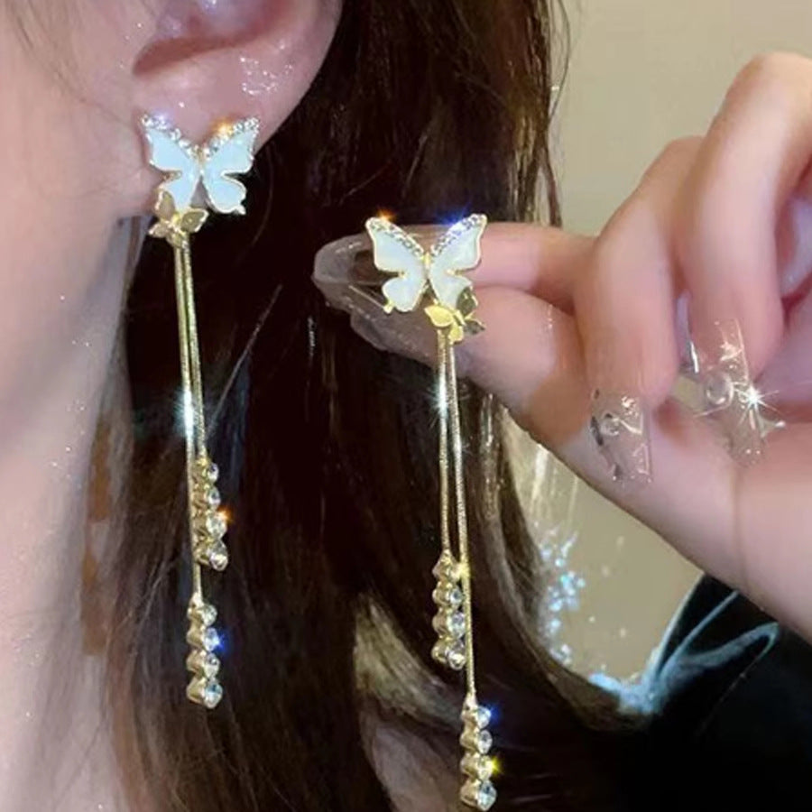 tassel long earrings