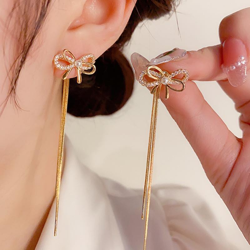 tassel long earrings