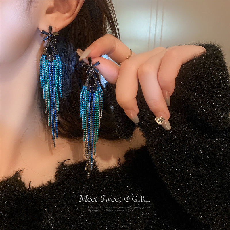 tassel long earrings