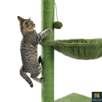cactus cat tree, sisal scratching post for exercise - nivoland