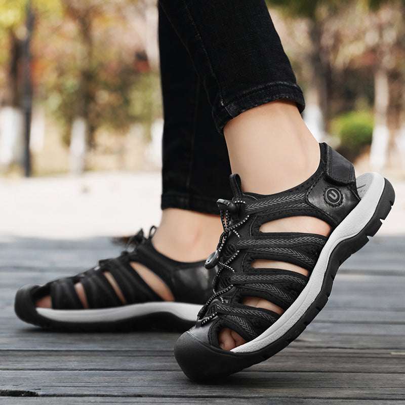 Women's Toe Box Sandals Plus Size Casual Beach Shoes - NivoLand