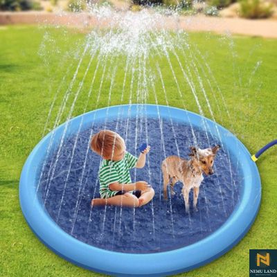 Pet Sprinkler Pad Play Cooling Mat , Blue (150*150cm) - NivoLand