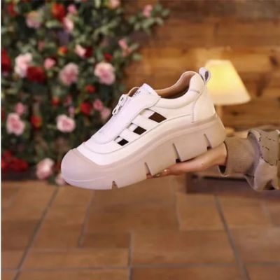 fashion hollow casual shoes for women-white - nivoland