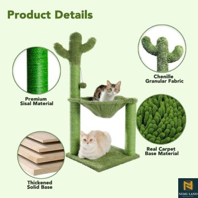 Cactus cat tree, sisal scratching post for Exercise - NivoLand