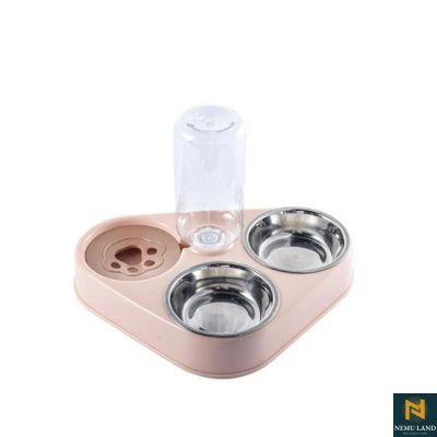 3 In 1 Pet Dog Cat Food Bowl with & Automatic Drinking Fountain - NivoLand