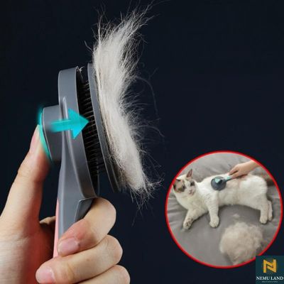 pink stainless steel brush for cats and dogs - nivoland