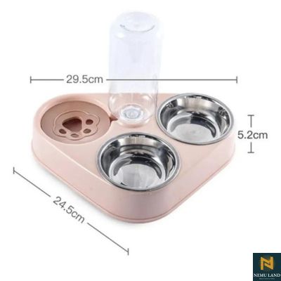 3 in 1 pet dog cat food bowl with & automatic drinking fountain - nivoland
