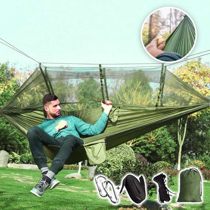 Portable Double Hammock with Mosquito Net - NivoLand