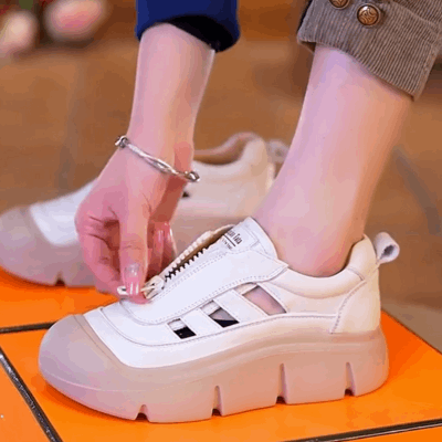 fashion hollow casual shoes for women-white - nivoland
