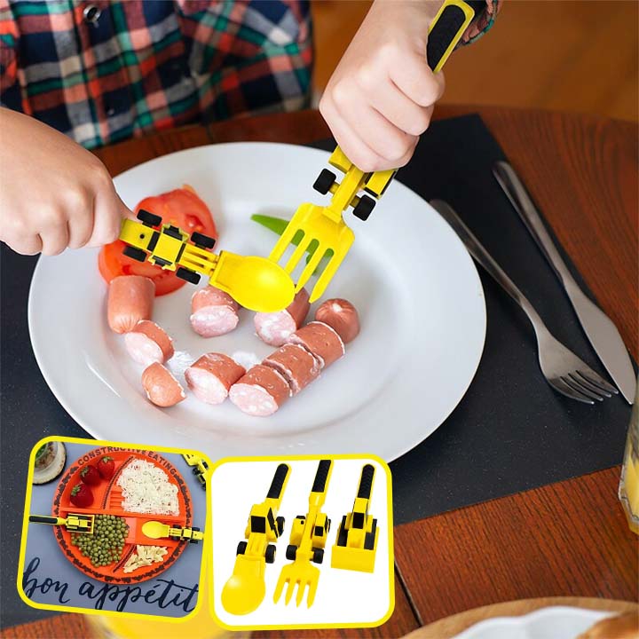 kids bulldozer tableware set - nivoland