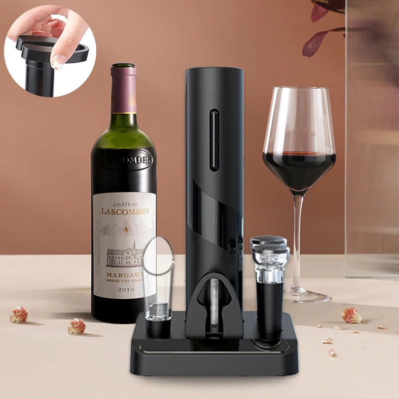 automatic electric wine opener set with foil cutter - nivoland