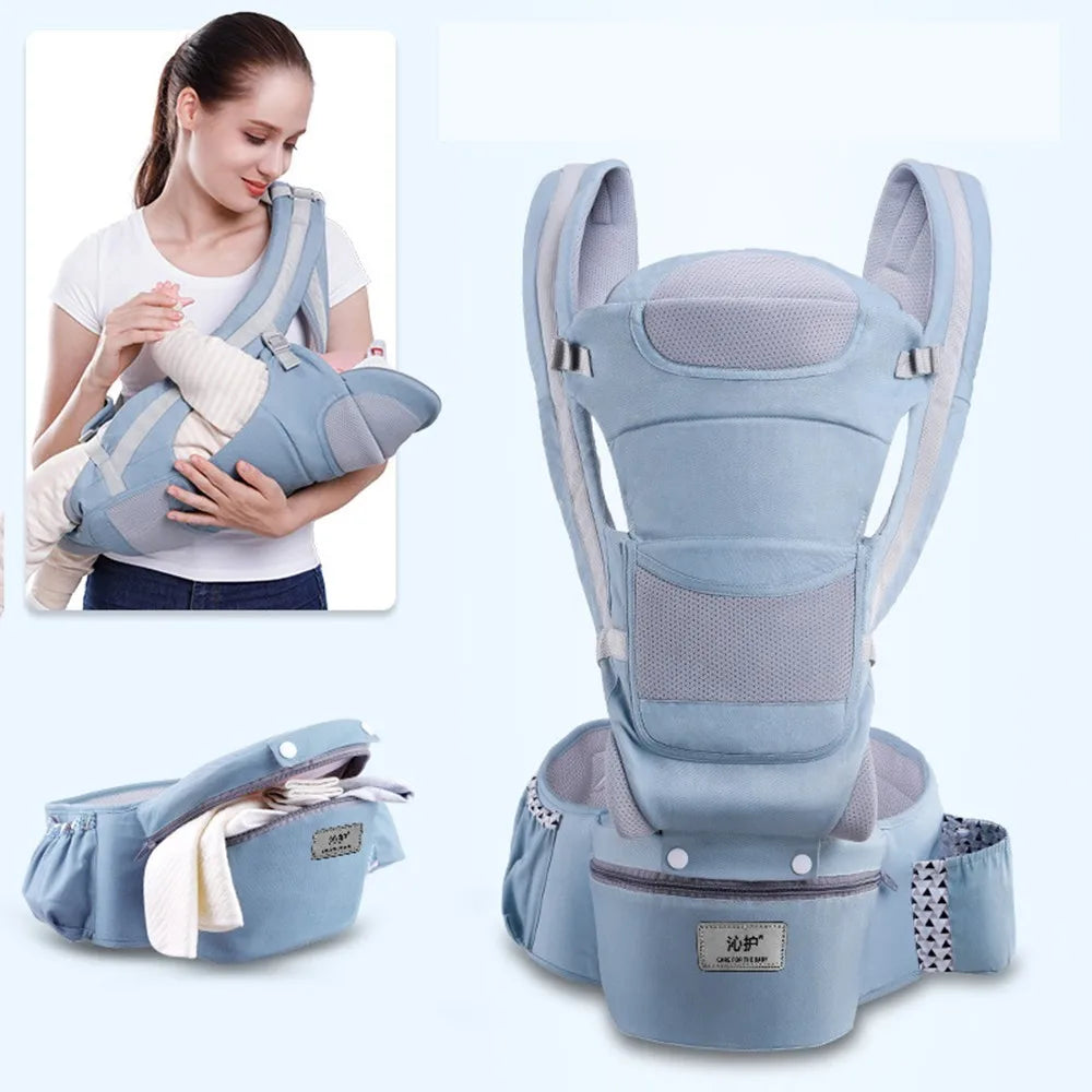 Ergonomic Baby Carrier with Kangaroo Bag, Hip Seat Baby Carrier - NivoLand