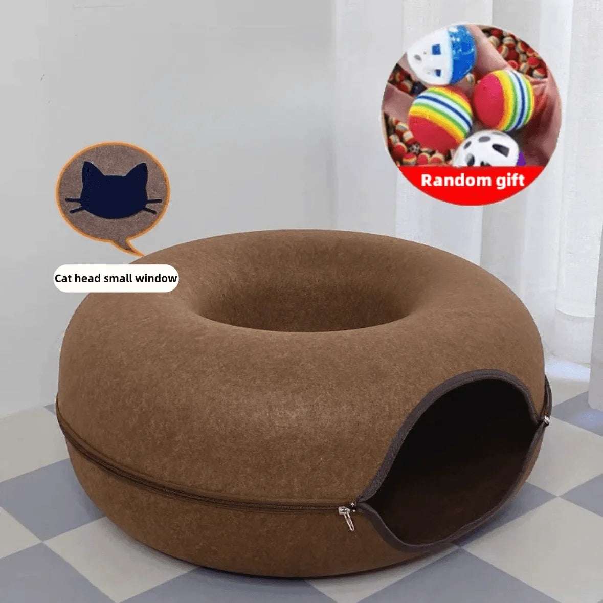 pet donut cat nest - your feline's cozy retreat! - nivoland