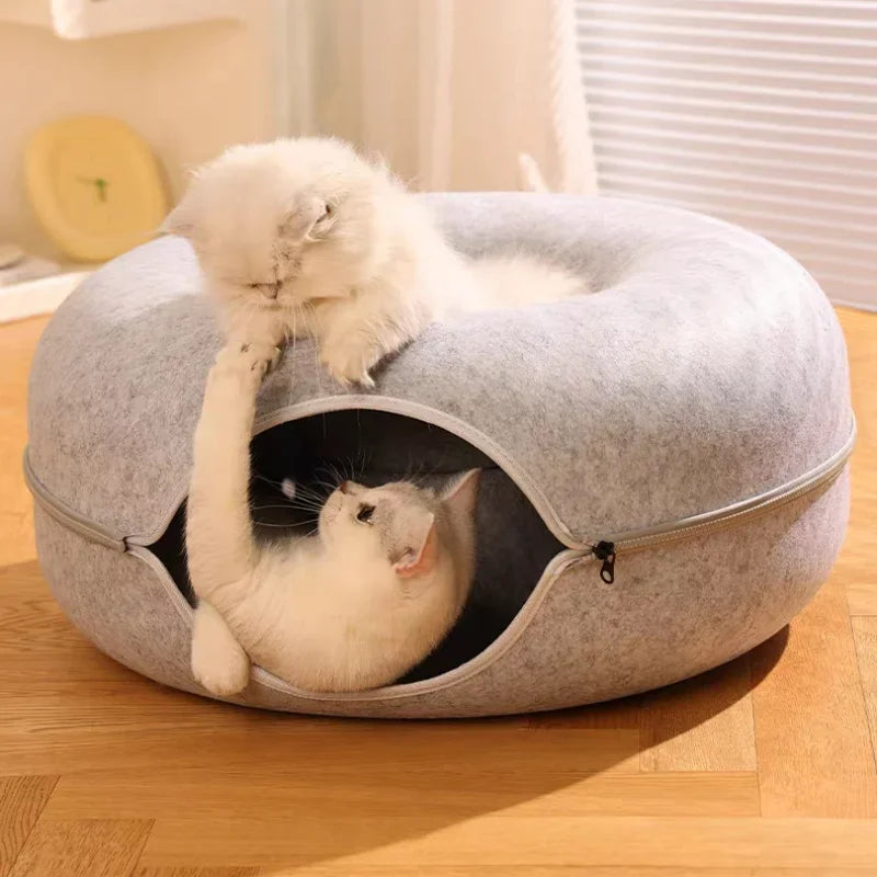 pet donut cat nest - your feline's cozy retreat! - nivoland