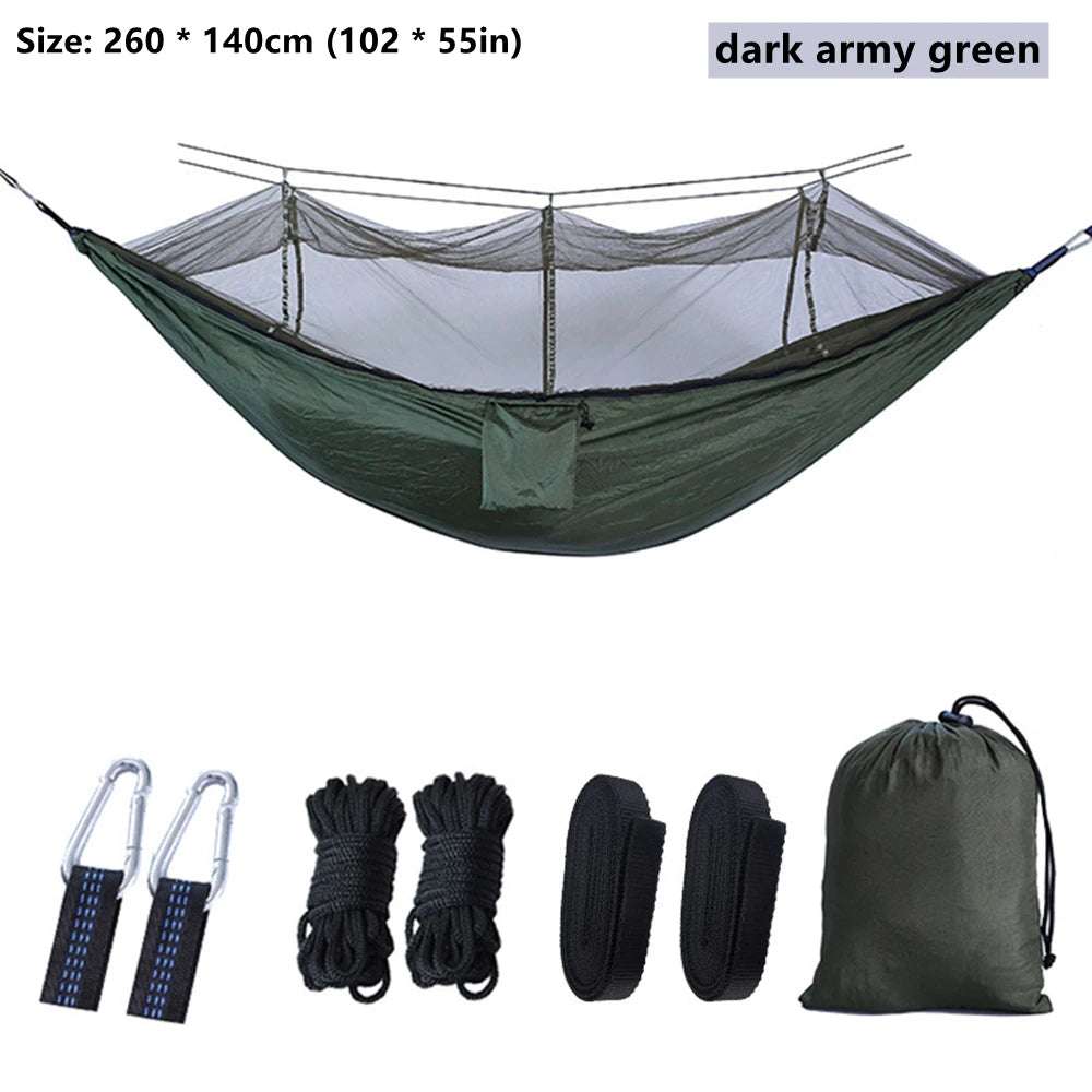portable double hammock with mosquito net - nivoland