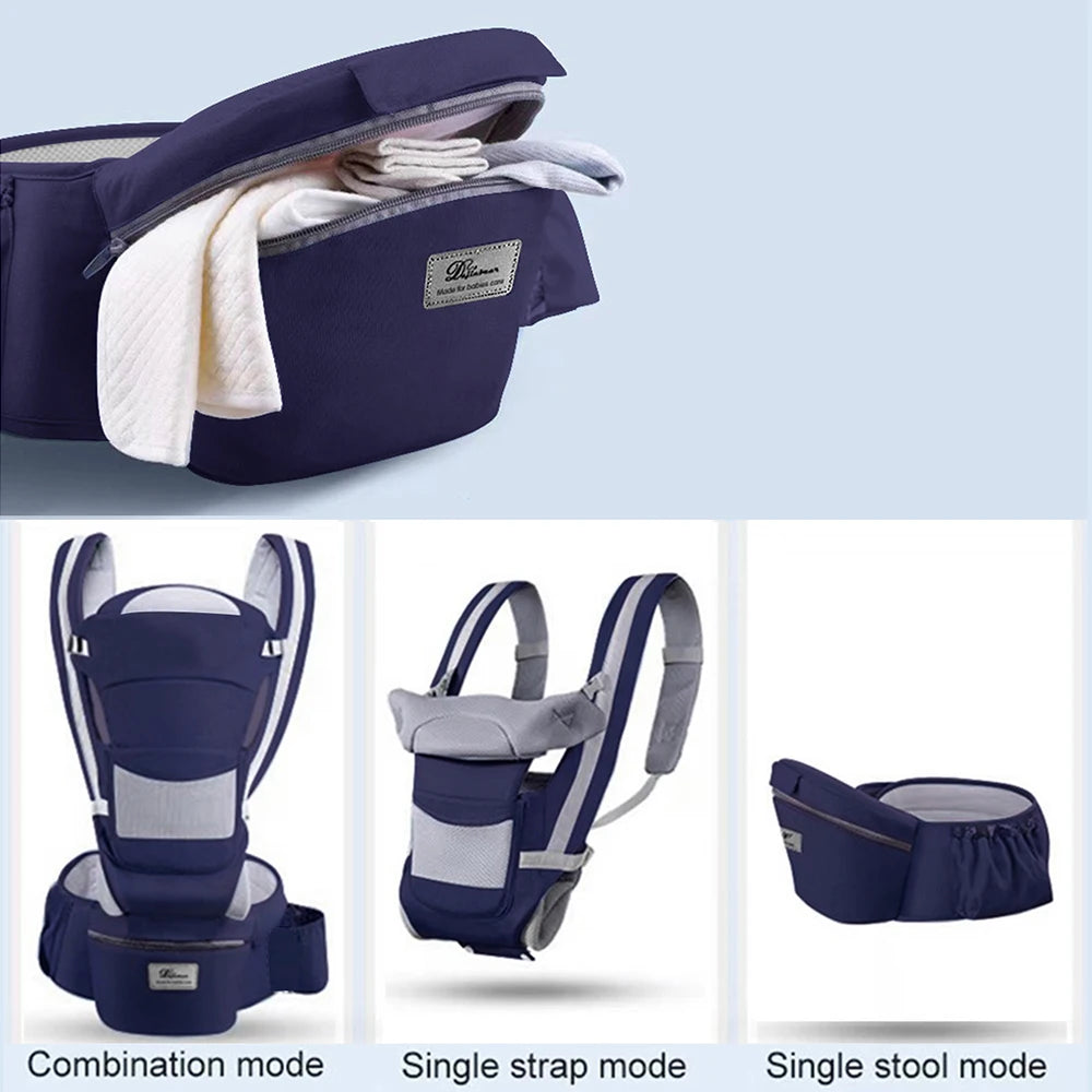 ergonomic baby carrier with kangaroo bag, hip seat baby carrier - nivoland