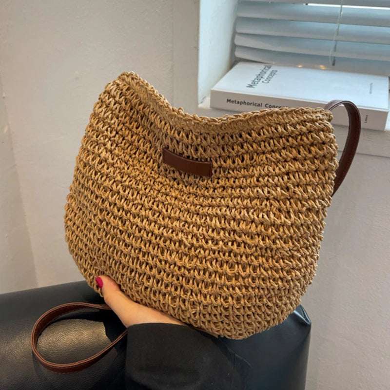 SummerChic™ | Woven Straw Beach Bag - NivoLand