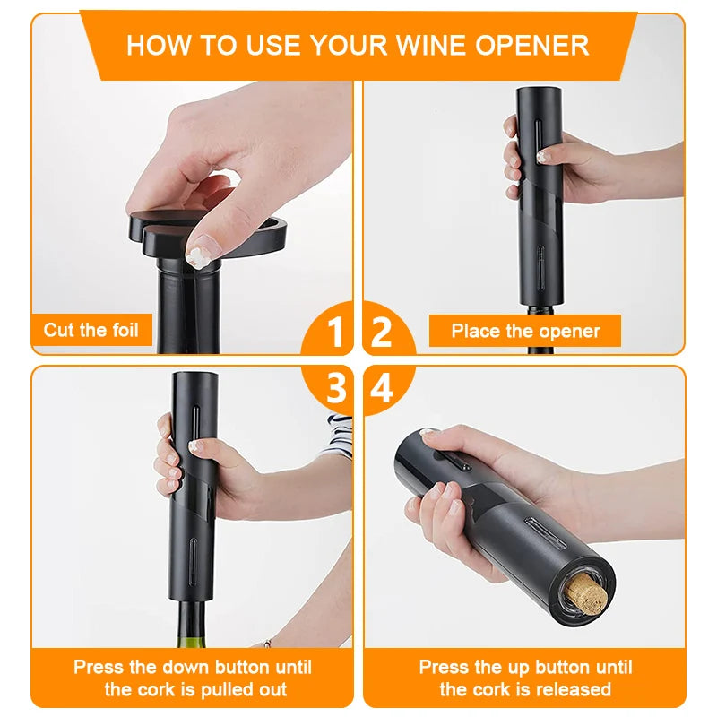 Automatic Electric Wine Opener Set with Foil Cutter - NivoLand