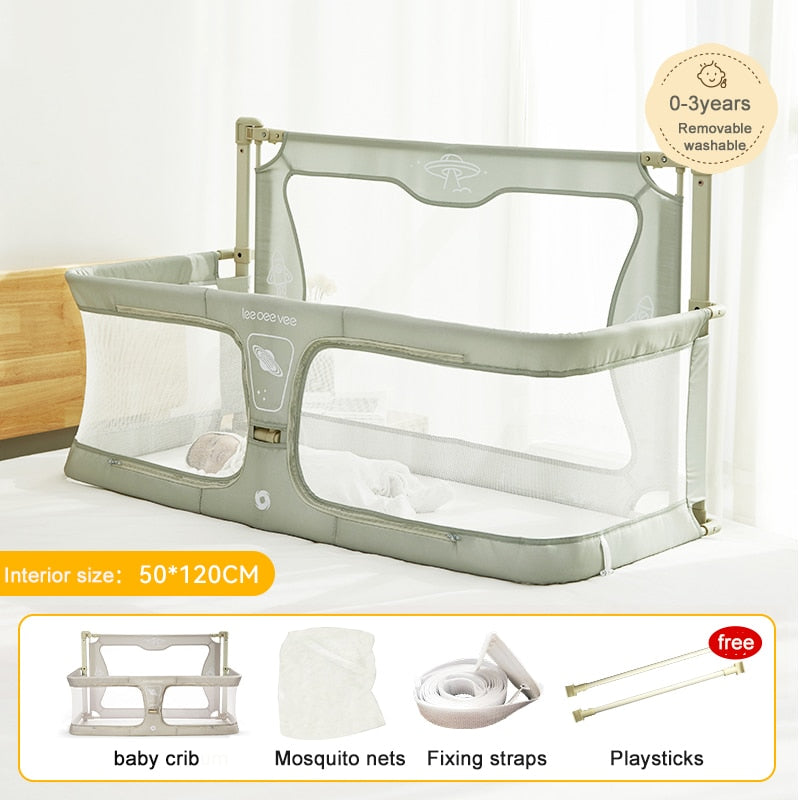 Bedside cot for baby, 3-in-1 folding cradle, breathable and visible mesh window - NivoLand