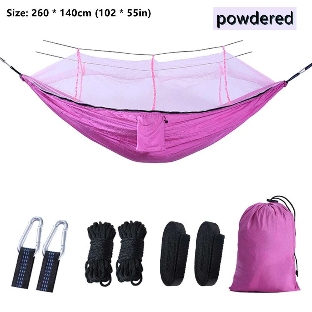 portable double hammock with mosquito net - nivoland