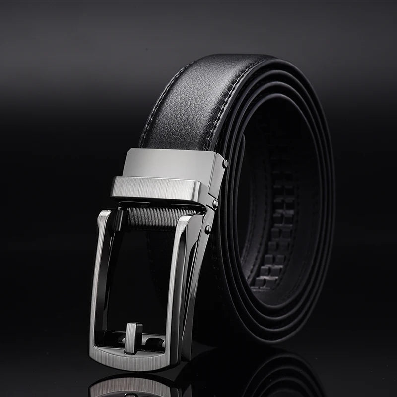 Top Quality Genuine Leather Men's Belt with Automatic Buckle - NivoLand