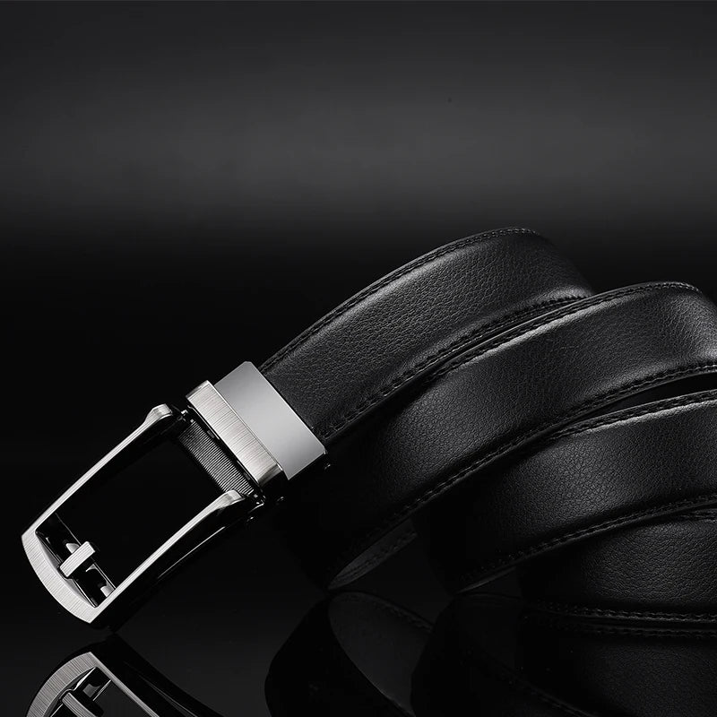 Top Quality Genuine Leather Men's Belt with Automatic Buckle - NivoLand