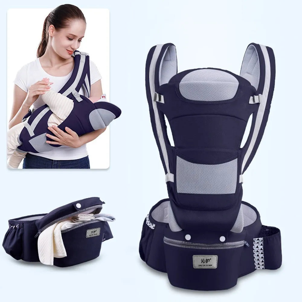 ergonomic baby carrier with kangaroo bag, hip seat baby carrier - nivoland