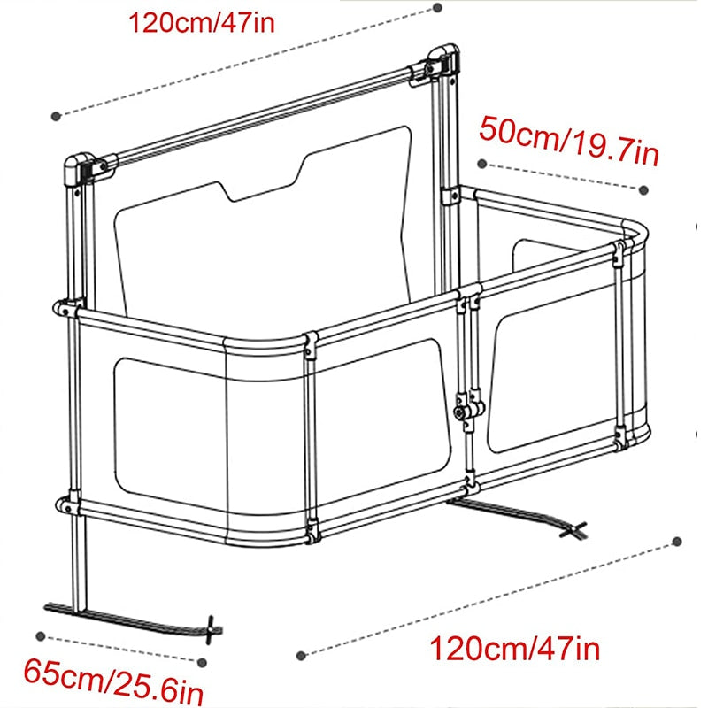 bedside cot for baby, 3-in-1 folding cradle, breathable and visible mesh window - nivoland