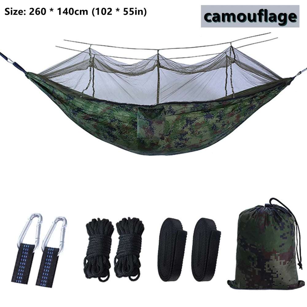 portable double hammock with mosquito net - nivoland