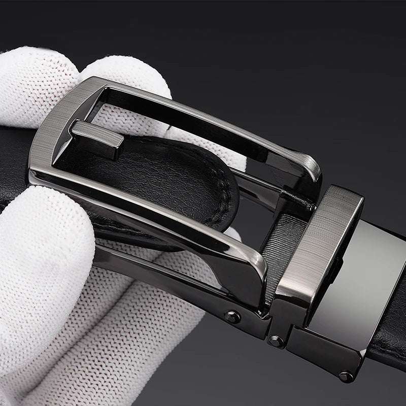 top quality genuine leather men's belt with automatic buckle - nivoland