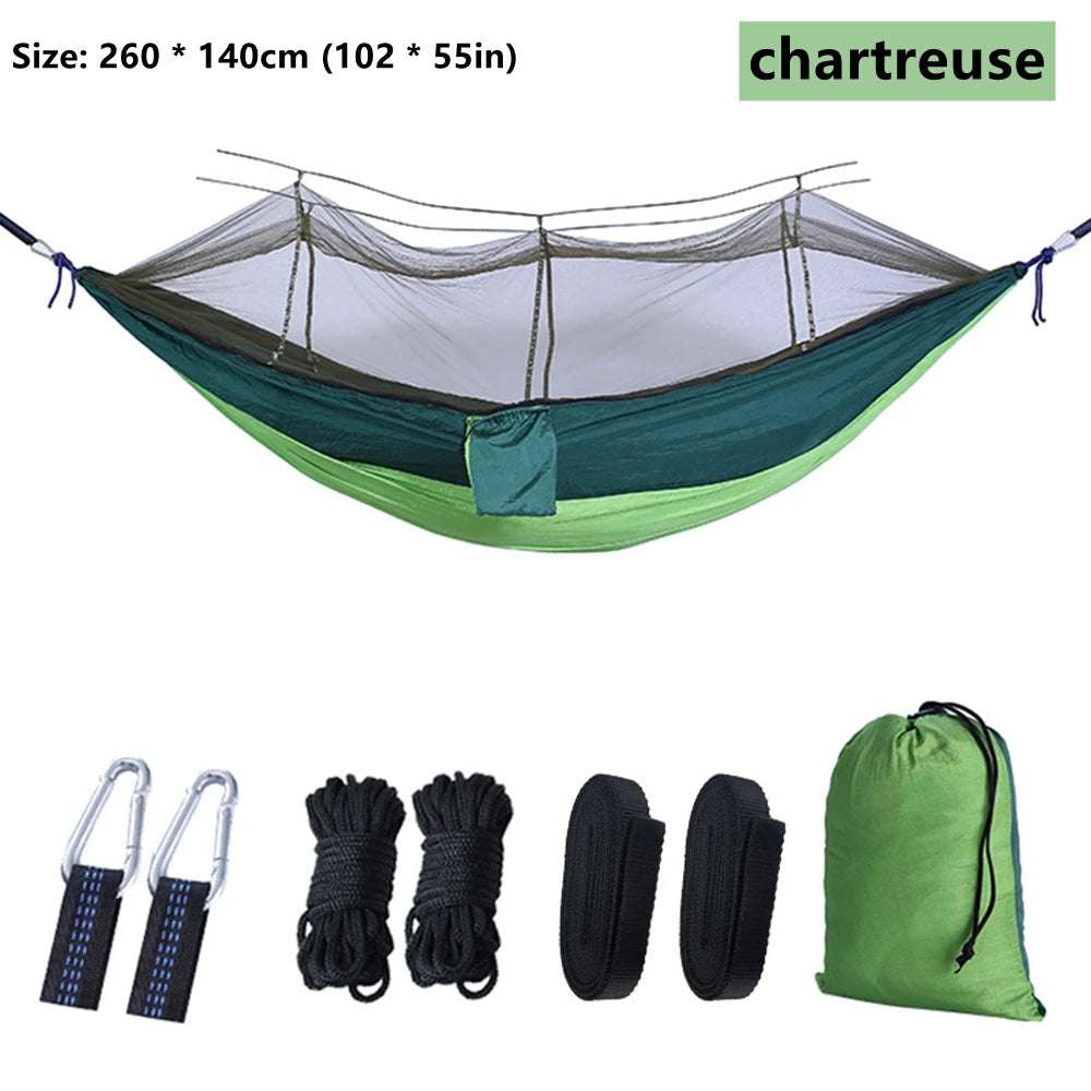 portable double hammock with mosquito net - nivoland