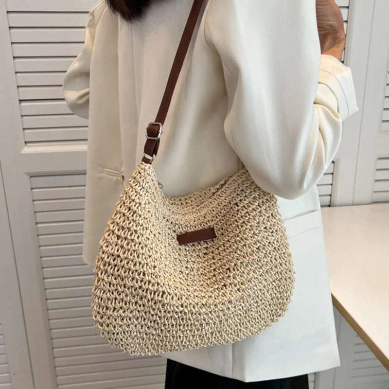 SummerChic™ | Woven Straw Beach Bag - NivoLand