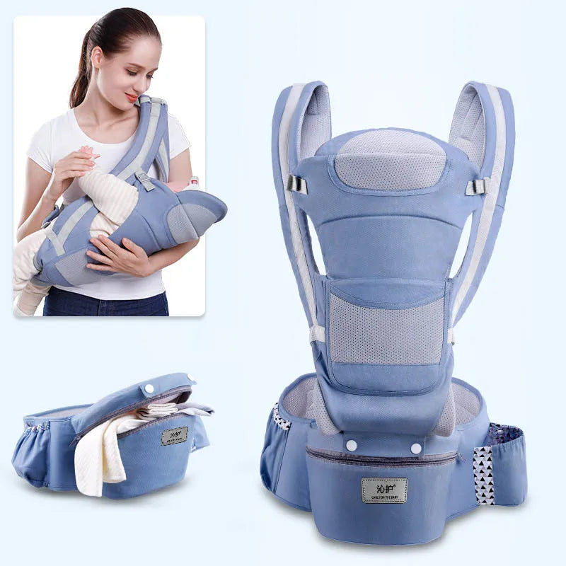 Ergonomic Baby Carrier with Kangaroo Bag, Hip Seat Baby Carrier - NivoLand