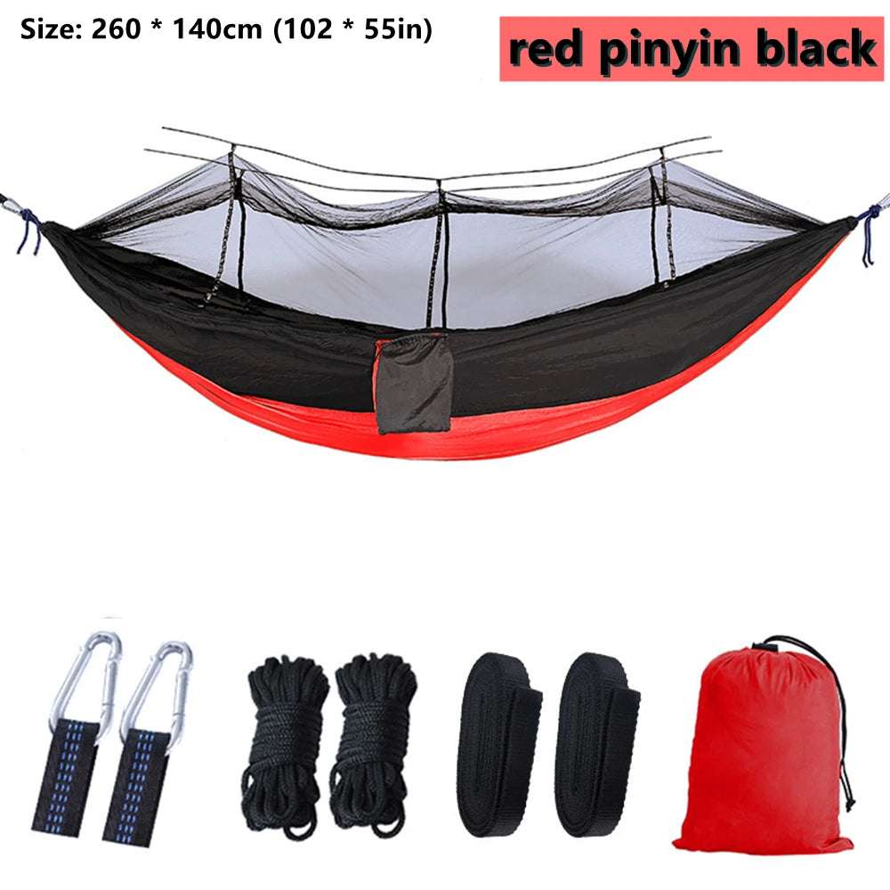portable double hammock with mosquito net - nivoland