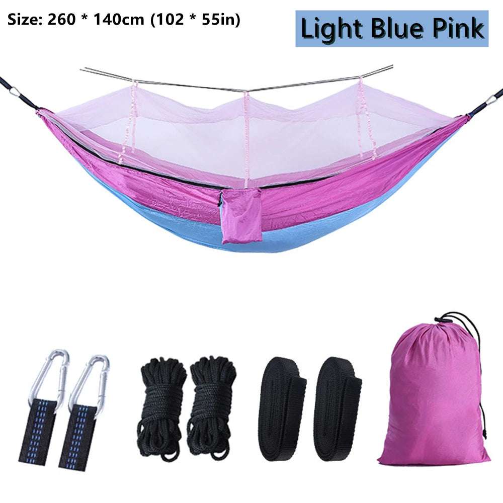 portable double hammock with mosquito net - nivoland