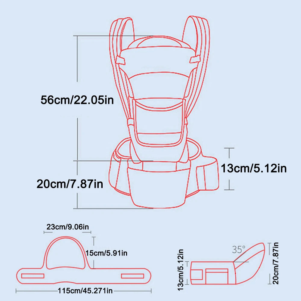 Ergonomic Baby Carrier with Kangaroo Bag, Hip Seat Baby Carrier - NivoLand