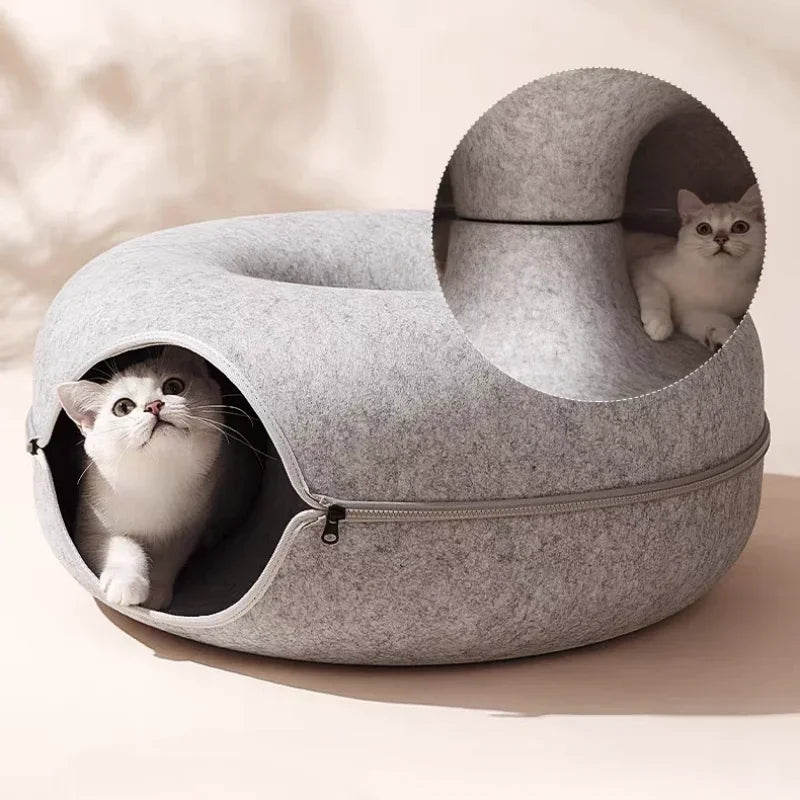 Pet Donut Cat Nest - Your Feline's Cozy Retreat! - NivoLand