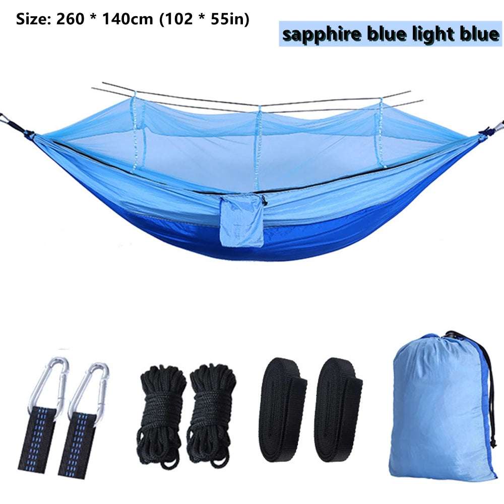 portable double hammock with mosquito net - nivoland