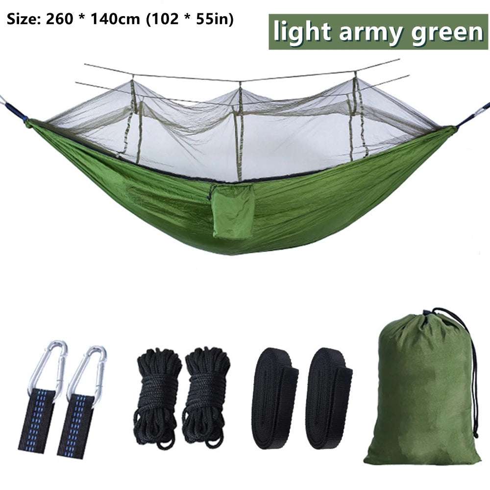 portable double hammock with mosquito net - nivoland