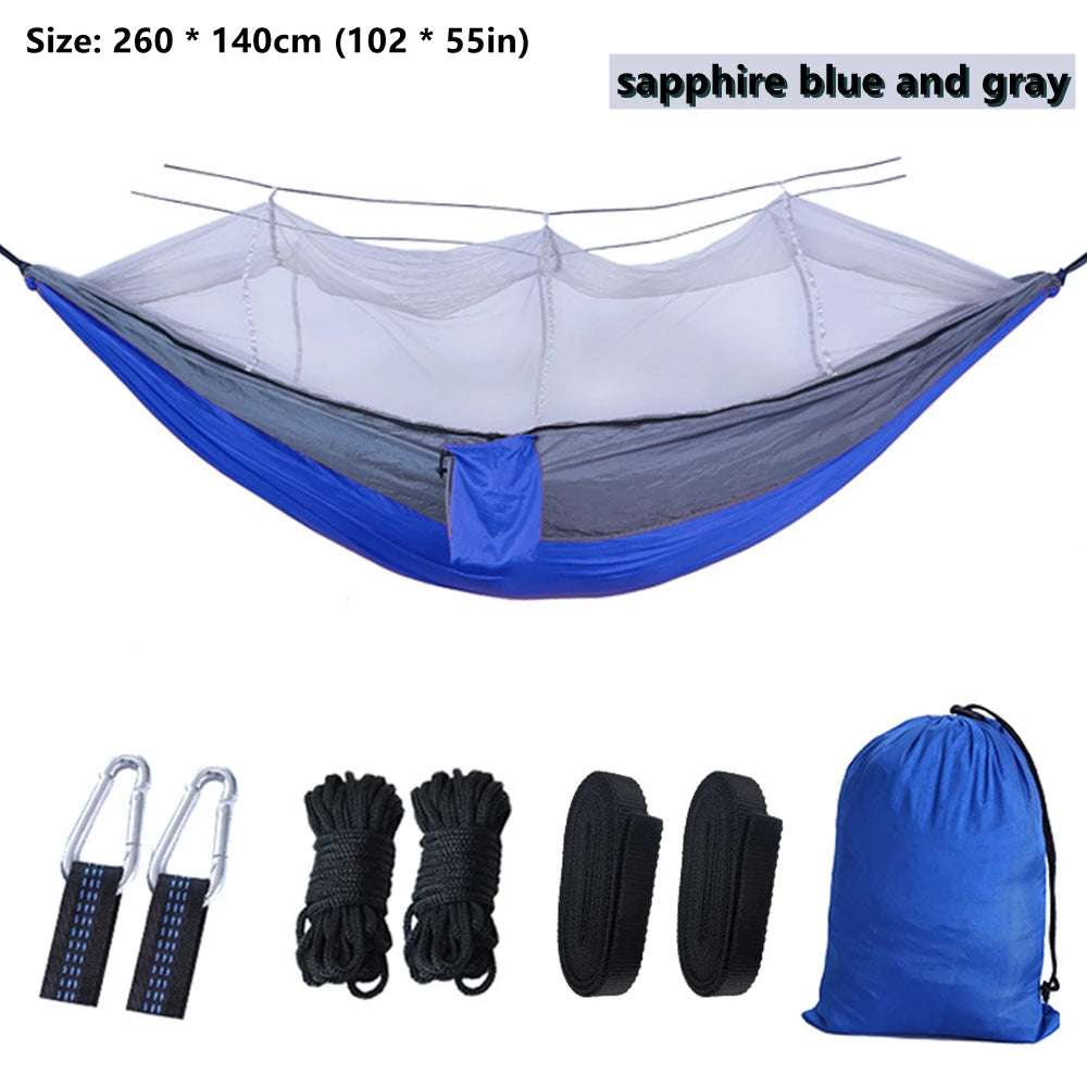 portable double hammock with mosquito net - nivoland