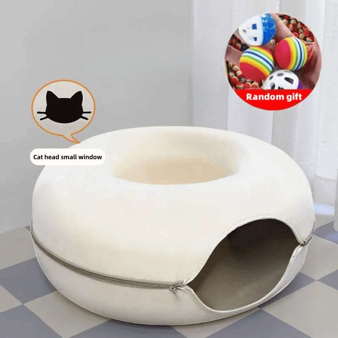 pet donut cat nest - your feline's cozy retreat! - nivoland
