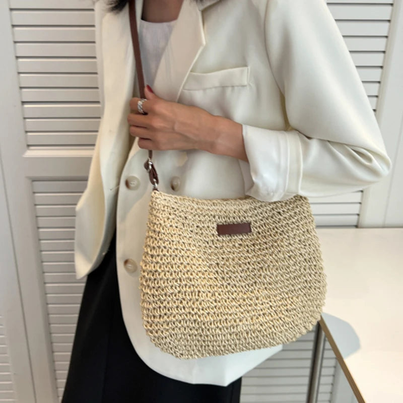 SummerChic™ | Woven Straw Beach Bag - NivoLand