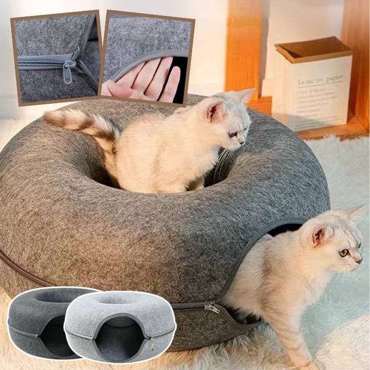 pet donut cat nest - your feline's cozy retreat! - nivoland