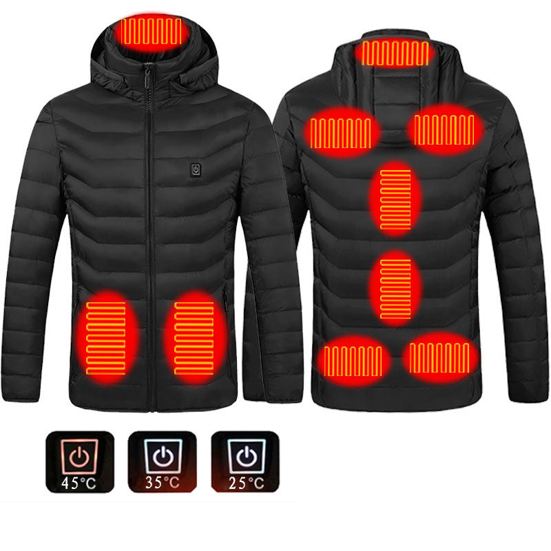 New Heated Jacket Coat USB Electric Jacket Cotton Coat Heater Thermal Clothing Heating Vest Men's Clothes Winter - NivoLand